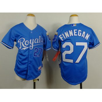 Kansas City Royals #27 Brandon Finnegan Light Blue Kids Jersey