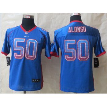 Nike Buffalo Bills #50 Kiko Alonso Drift Fashion Blue Kids Jersey