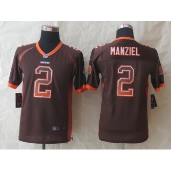 Nike Cleveland Browns #2 Johnny Manziel Drift Fashion Brown Kids Jersey