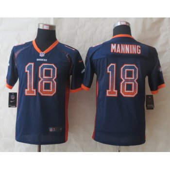 Nike Denver Broncos #18 Peyton Manning Drift Fashion Blue Kids Jersey