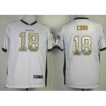 Nike Green Bay Packers #18 Randall Cobb Drift Fashion White Kids Jersey
