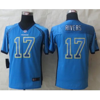 Nike San Diego Chargers #17 Philip Rivers Drift Fashion Blue Kids Jersey