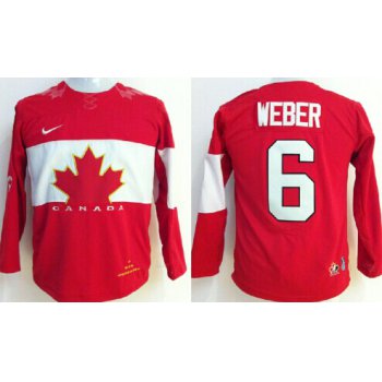 2014 Olympics Canada #6 Shea Weber Red Kids Jersey