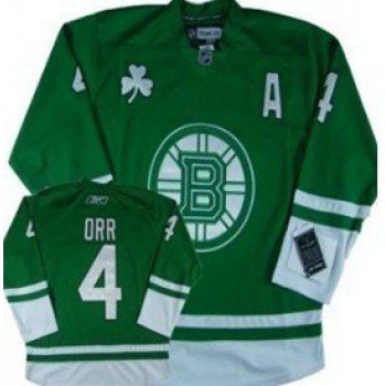 Boston Bruins #4 Bobby Orr St. Patrick's Day Green Kids Jersey