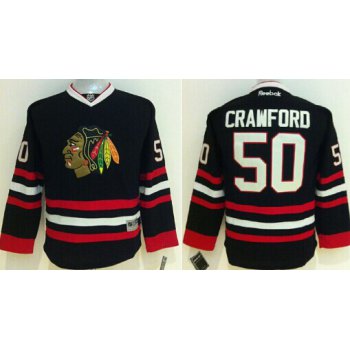 Chicago Blackhawks #50 Corey Crawford Black Kids Jersey