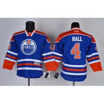 Edmonton Oilers #4 Taylor Hall Royal Blue Kids Jersey