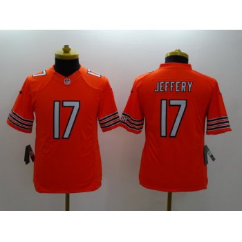 Nike Chicago Bears #17 Alshon Jeffery Orange Limited Kids Jersey