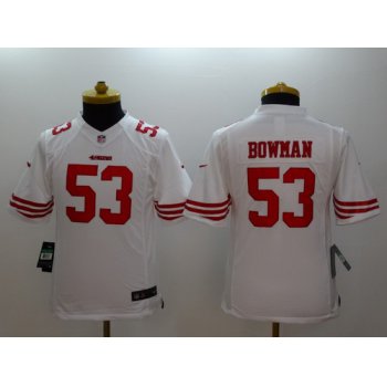 Nike San Francisco 49ers #53 NaVorro Bowman White Limited Kids Jersey