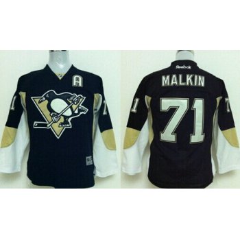 Pittsburgh Penguins #71 Evgeni Malkin Black Kids Jersey