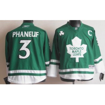 Toronto Maple Leafs #3 Dion Phaneuf St. Patrick's Day Green Kids Jersey