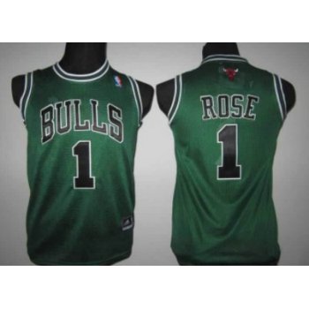 Chicago Bulls #1 Derrick Rose Green Kids Jersey