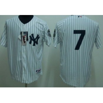 New York Yankees #7 Mickey Mantle White Kids Jersey