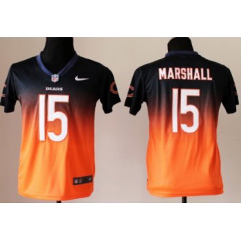 Nike Chicago Bears #15 Brandon Marshall Blue/Orange Fadeaway Kids Jersey