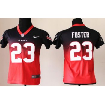 Nike Houston Texans #23 Arian Foster Blue/Red Fadeaway Kids Jersey