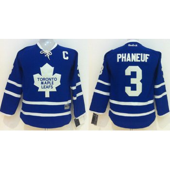 Toronto Maple Leafs #3 Dion Phaneuf Blue Kids Jersey