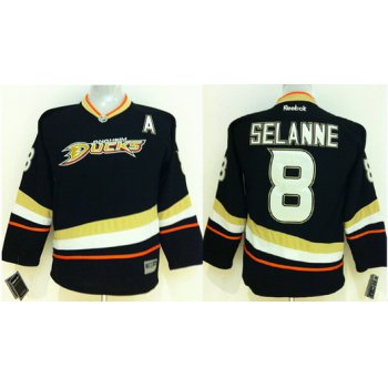 Anaheim Ducks #8 Teemu Selanne Black Kids Jersey