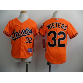 Baltimore Orioles #32 Matt Wieters Orange Kids Jersey