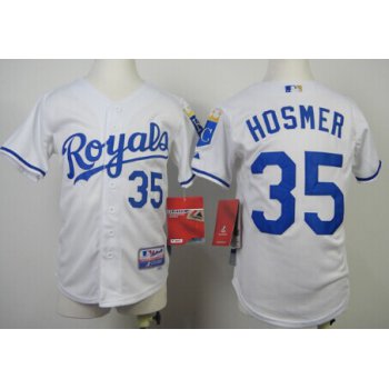 Kansas City Royals #35 Eric Hosmer White Kids Jersey