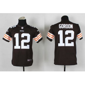 Nike Cleveland Browns #12 Josh Gordon Brown Game Kids Jersey