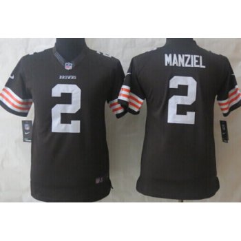 Nike Cleveland Browns #2 Johnny Manziel Brown Limited Kids Jersey