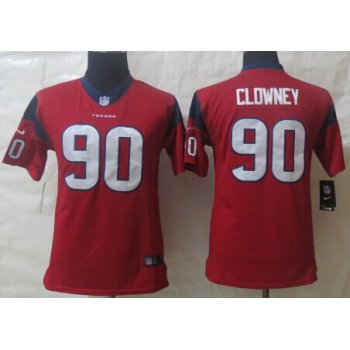 Nike Houston Texans #90 Jadeveon Clowney Red Limited Kids Jersey