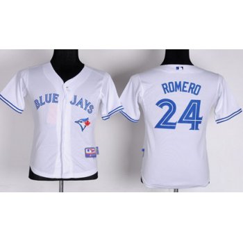 Toronto Blue Jays #24 Ricky Romero White Kids Jersey