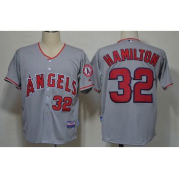 LA Angels of Anaheim #32 Josh Hamilton Gray Kids Jersey