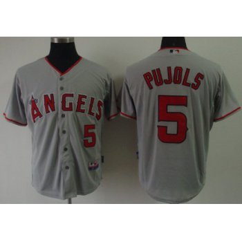LA Angels of Anaheim #5 Albert Pujols Gray Kids Jersey