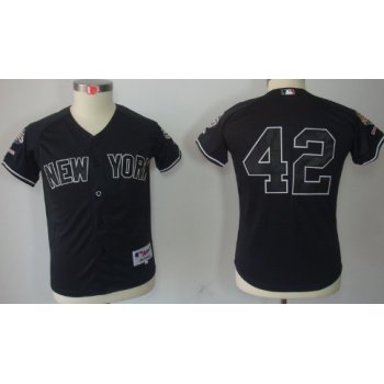 New York Yankees #42 Mariano Rivera Black Kids Jersey