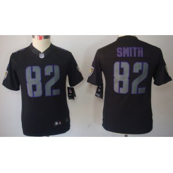 Nike Baltimore Ravens #82 Torrey Smith Black Impact Limited Kids Jersey