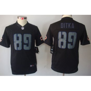 Nike Chicago Bears #89 Mike Ditka Black Impact Limited Kids Jersey