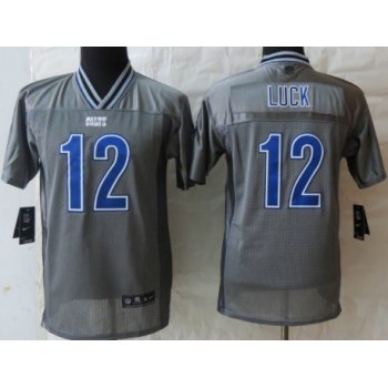 Nike Indianapolis Colts #12 Andrew Luck 2013 Gray Vapor Kids Jersey