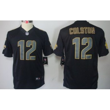 Nike New Orleans Saints #12 Marques Colston Black Impact Limited Kids Jersey
