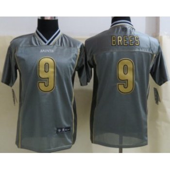 Nike New Orleans Saints #9 Drew Brees 2013 Gray Vapor Kids Jersey