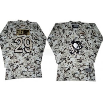 Pittsburgh Penguins #29 Marc-Andre Fleury White Camo Kids Jersey