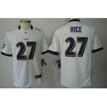 Nike Baltimore Ravens #27 Ray Rice White Limited Kids Jersey