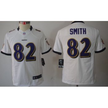 Nike Baltimore Ravens #82 Torrey Smith White Limited Kids Jersey