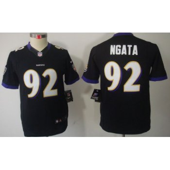 Nike Baltimore Ravens #92 Haloti Ngata Black Limited Kids Jersey