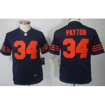 Nike Chicago Bears #34 Walter Payton Blue With Orange Limited Kids Jersey