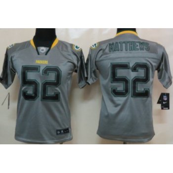 Nike Green Bay Packers #52 Clay Matthews Lights Out Gray Kids Jersey