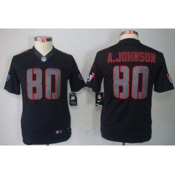 Nike Houston Texans #80 Andre Johnson Black Impact Limited Kids Jersey