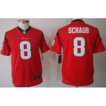 Nike Houston Texans #8 Matt Schaub Red Limited Kids Jersey