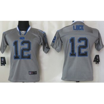 Nike Indianapolis Colts #12 Andrew Luck Lights Out Gray Kids Jersey