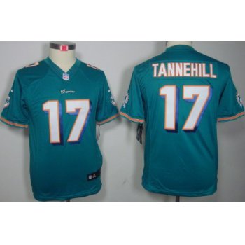Nike Miami Dolphins #17 Ryan Tannehill Green Limited Kids Jersey