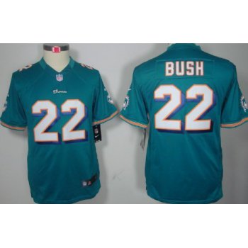 Nike Miami Dolphins #22 Reggie Bush Green Limited Kids Jersey