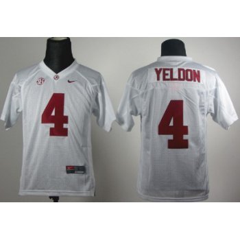 Alabama Crimson Tide #4 T.J Yeldon White Kids Jersey