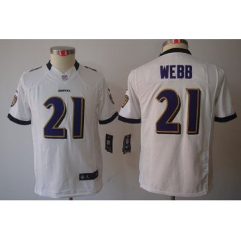 Nike Baltimore Ravens #21 Lardarius Webb White Limited Kids Jersey