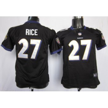 Nike Baltimore Ravens #27 Ray Rice Black Game Kids Jersey