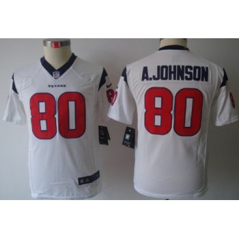 Nike Houston Texans #80 Andre Johnson White Limited Kids Jersey
