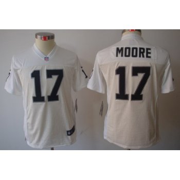 Nike Oakland Raiders #17 Denarius Moore White Limited Kids Jersey